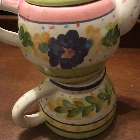 Bella Casa Tea Set for one. Bright coloured 3 piece set for someone special - Picture 2 of 8